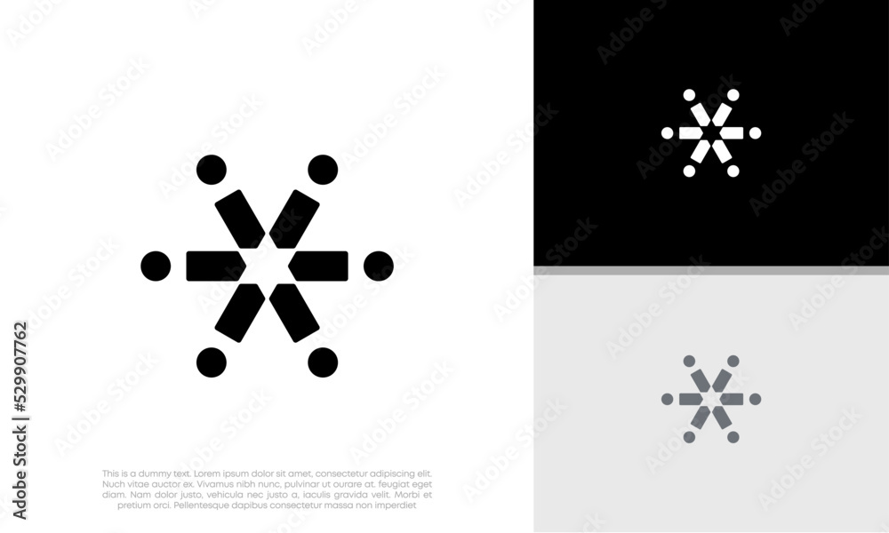 Wall mural innovative high tech logo template. template label for blockchain technology. technology logo.