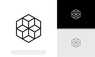 Innovative high tech logo template. Template label for blockchain technology. Technology Logo.