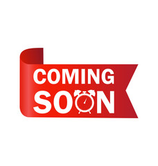 Coming soon. Sale tag. Sale website banner. Website information. Ribbon banner.