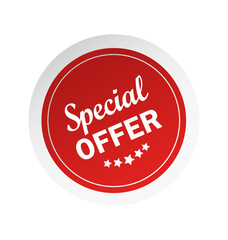 Special offer sticker in flat style on white background. Special offer sticker, great design for any purposes. Discount banner promotion template. Business icon. Flat vector.