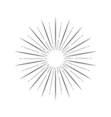 Fototapeta premium Sunburst in retro style on light background. Starburst label. Light banner. Line vector. Vector logo template. Vintage sunburst.