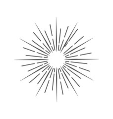 Fototapeta premium Sunburst in retro style on light background. Starburst label. Light banner. Line vector. Vector logo template. Vintage sunburst.