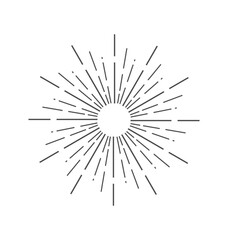 Obraz premium Sunburst in retro style on light background. Starburst label. Light banner. Line vector. Vector logo template. Vintage sunburst.