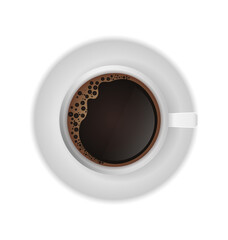 Coffee drink. Cup of coffee isolated on dark background. Modern art.