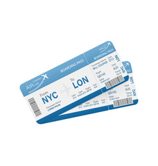 Flat airline tickets for paper design. Template vector. Business concept. Flat design vector.