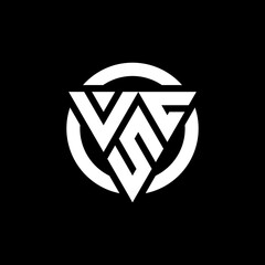 initial v s c logo design illustration isolated black background