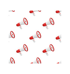 Flat icon with red megaphone pattern for concept design. Vector illustration template. Flat design. Business concept