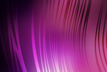 Dark Purple, Pink vector texture with curved lines.