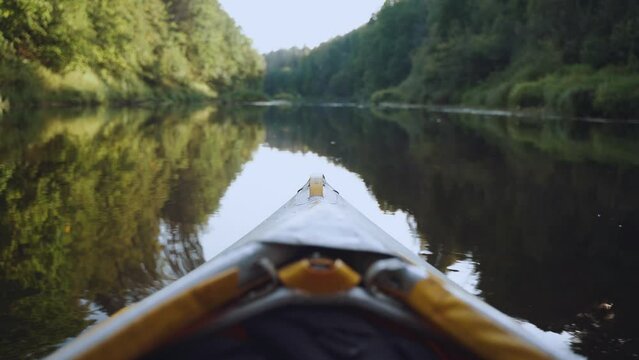 Aerial photography of kayaking on the river, kayaks on the Kerzhenets river