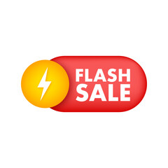 Flash sale. Flash ribbon banner, scroll, price tag, sticker, badge poster Vector illustration
