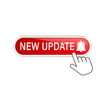 New update, great design for any purposes. Illustration, vector. Vector background. Hand click icon.