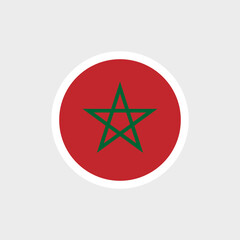 Flag of Morocco. Red flag with a green star. State symbol of the Kingdom of Morocco.