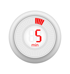 Icon of a timer with 5 minutes on the white background. Vector illustration.