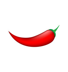 Realistic icon with red pepper on white background. Vector logo illustration. Realistic vector design.