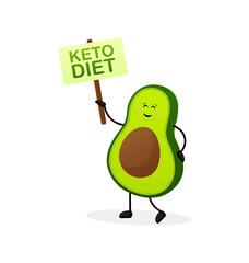 Keto diet concept in cartoon style. Isolated vector illustration. White background. Good diet.