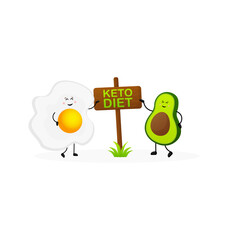 Keto diet concept in cartoon style. Isolated vector illustration. White background. Good diet.