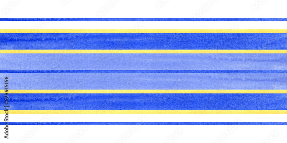 Wall mural watercolor blue and gold banner . gradient illustration. isolated on transparent .