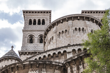 Fototapeta premium Monaco Cathedral of Our Lady of the Immaculate Conception or Saint Nicholas Cathedral. Roman Catholic Cathedral located on site of the church built in 1252. Monaco-Ville, Monaco.
