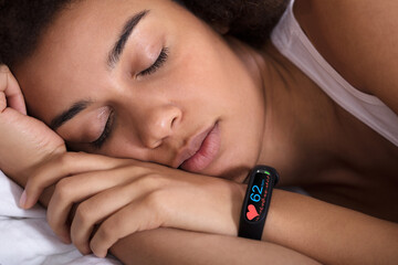 Smartwatch On Sleeping Woman's Hand