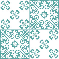 Azulejo Spanish design ceramic tile, imitation of traditional Spanish Azulejo style