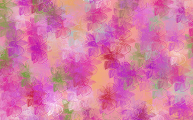 Fototapeta premium Light Pink, Green vector doodle layout with flowers.