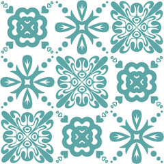 Talavera traditional portuguese ceramic wall and floor tiles, azulejo pattern vector illustration