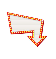 Retro 3d advertising with retro lightbox on background for banner design. Vector design banner. Vector stage. © Hanna