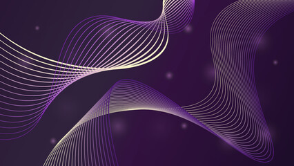 Desktop wallpaper. Geometric lines in purple colors, night sky