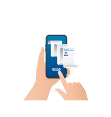 Resume, great design for any purposes. Flat icon. Vector illustration flat design. Online interview. Information icon vector. Online career.