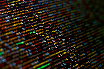 Code background. Compressed colored jquery code