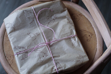 Gift Package wrapped with pink twine