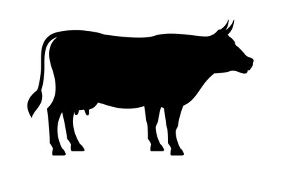 farm animal cow - silhouette