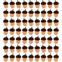Vector seamless pattern with cut acorns
