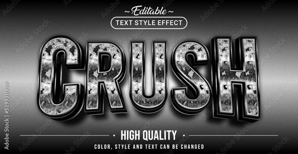 Aufkleber Editable text style effect - Crush text style theme.