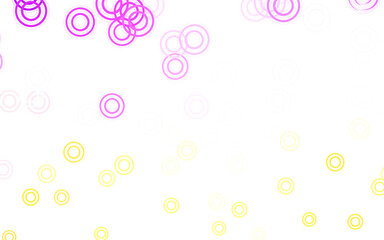 Light Pink, Yellow vector pattern with spheres.