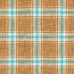 Teal rustic coastal beach house check fabric tile. Seamless sailor flannel textile gingham repeat swatch.