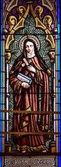 Fototapeta premium Saint, Rose of Viterbo stain glass