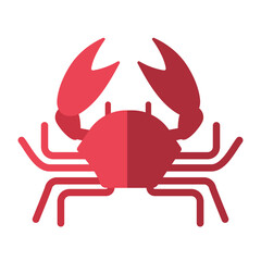 red crab crayfish crustacean arthropod - flat design icon
