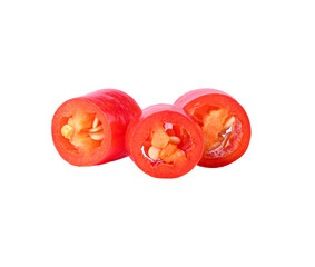 closeup cutting chili on  transparent png