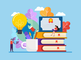 The little ones are studying on many learning resources such as books, globes, microscopes. They are all symbols of school learning. Therefore, education provides good opportunities.