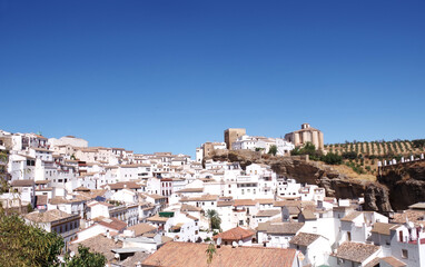 panorama of Setenil de las bodegas, pueblo blanco, south of Spain