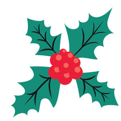 Holly berries r vector illustration. Christmas Holly berries