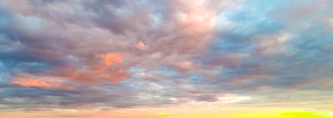 Fototapeta premium multi coloured colourful cloudy Sunset over Melbourne CBD VIC Australia