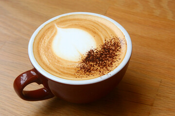 cup of hot cappuccino coffee