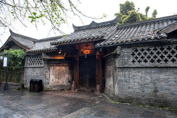 Kuanzhai Lane, Chengdu, Sichuan, China, a famous historical and cultural street, an ancient Qing architecture, a famous tourist destination.

