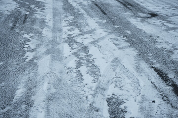Naklejka premium 冬の道路
