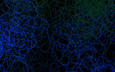 Dark Blue, Green vector backdrop with memphis shapes.