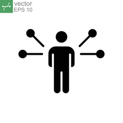 Business Concepts_Skill training glyph icon. Career progress concept, personal growth idea of self development. Develop, learning, and goals Vector illustration. Design on white background. EPS 10