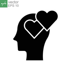 alzheimer's disease neurological brain feeling Glyph icon. Mental health illness. Dementia patient. Psyche trouble. Solid style pictogram. Vector illustration. Design on white background. EPS 1