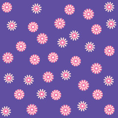 Fototapeta na wymiar Pattern fabric flowers purple background, fashion style. spring summer